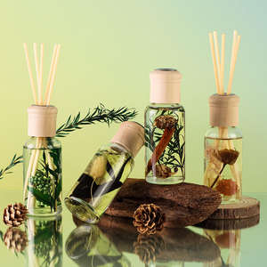 Diffuseur de parfum sans flamme Eternal Luxury 50ml, ensemble de bâtonnets parfumés, <span class=keywords><strong>bouteille</strong></span> en verre, fleur préservée, ornement d'intérieur, décoration pour la maison et l'hôtel - Product Image 1