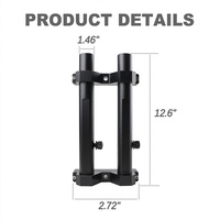 Pour les modèles Jeep Wrangler JL 2018-2025, support de mât de drapeau à double tube en alliage d'aluminium, support d'antenne 2 en 1 et support de charnière de hayon