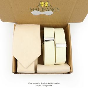 Box Verpackung Männer Kinder Salbei Grün Rosa Elastische Hosenträger Solid BowTie Square Schal Krawatte Set Party Hochzeiten Daily Wear Zubehör - Product Image 4