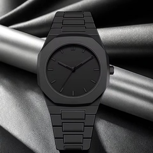 Reloj octogonal minimalista de acero inoxidable negro, reloj de pulsera de cuarzo con brazalete integrado para hombre - Product Image 2