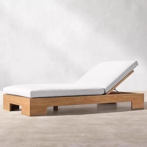 เก้าอี้อาบแดดไม้สักกลางแจ้งสระว่ายน้ำทะเลมีม่านเตียงกลางวัน - Product Image 5