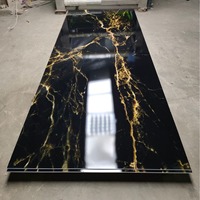 Panneaux muraux modernes SPC ignifuges et imperméables Owens King pour la décoration intérieure, feuilles de marbre UV
