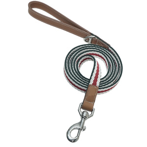 Ensemble collier et laisse pour chien en cuir et nylon de luxe, réglable, résistant, collier et laisse tendance pour chiens de taille moyenne et grande, pour la promenade et l'entraînement - Product Image 4