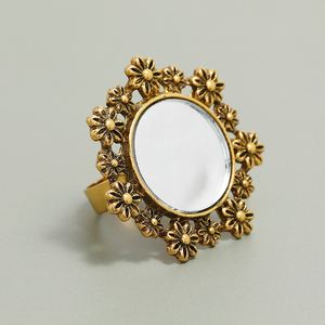 KQ-58 anneaux de manchette réglables en <span class=keywords><strong>or</strong></span> antique bijoux vintage <span class=keywords><strong>bague</strong></span> fleur <span class=keywords><strong>camée</strong></span> ronde - Product Image 4