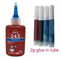 Tube de 2g de colle filetée 243 pour fils métalliques |   Adhésif anaérobie bleu à résistance moyenne pour la résistance aux vibrations