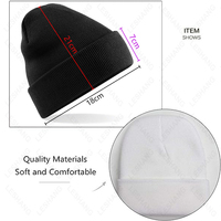 Bonnet d'hiver uni personnalisé de haute qualité en gros, 100 % acrylique, tricoté, chaud, avec logo brodé personnalisé, unisexe, pour la plage et les voyages