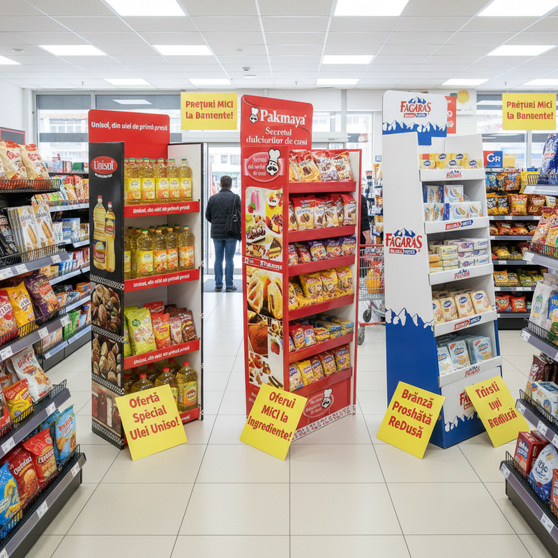 Supermarket Advertising Foldable Cardboard Display Rack