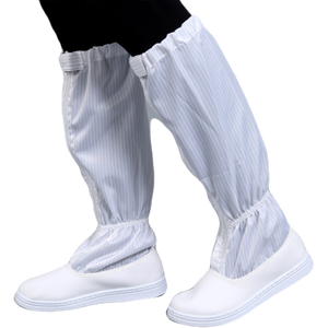 أحذية عمل طويلة مضادة للكهرباء الساكنة ومقاومة للغبار، مصنوعة من البولي يوريثين الأبيض القابل لإعادة الاستخدام، مناسبة للمختبرات والغرف النظيفة - Product Image 2