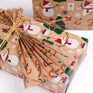 High Quality Wholesale 80g 43*300cm <b>Christmas</b> Kraft Packaging Paper Gift Wrapping Paper - Product Image 3
