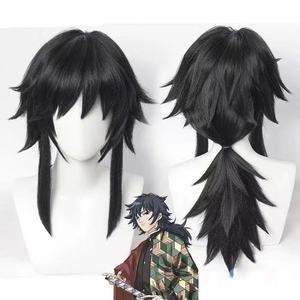 Perruque de cosplay d'anime japonais, dégradé rose-vert, cheveux longs et raides pour fête d'Halloween, costume et jeu de rôle - Product Image 2