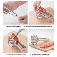Trancheuse manuelle en acier inoxydable 304 pour citron, tomate, oignon, pomme de terre, œufs conservés et fruits