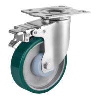 Troli Perkakas Industri Roda Putar 5 Inci, Beban Berat 320 KG, Rem Total, Inti Aluminium, Roda PU Cor