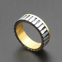 Noir et blanc Piano clé conception 316 acier inoxydable musique travailleur anneau IP placage or couleur Art anneaux pour hommes Festival cadeau