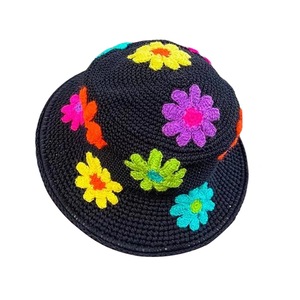 Hot bán Crochet xô Hat, Dệt Kim Mũ mùa hè, mềm mặt hàng đầy màu sắc Việt Nam Nhà cung cấp giá rẻ bán buôn - Product Image 6