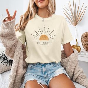 FOXA T-shirt pour femme Be The Light Matthew 5:14 T-shirt graphique 100% coton coupe régulière en jersey respirant - Product Image 6