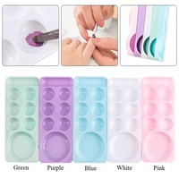 Plateaux de peinture en plastique pour vernis à ongles Palette rectangulaire de mélange de couleurs Plateau de support de peinture Fournitures pour ongles Accessoires de peinture pour ongles