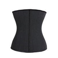 HEXIN Corset de compression ajustable avec crochets, 25 baleines en acier, gaine amincissante en latex pour femme