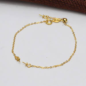 Pulsera de Perlas Dobles con Cadena Ajustable de Plata S925 con Ajustador Dorado para Mujer, Accesorios para Hacer Joyas con Perlas, Semi-Joyería - Product Image 1