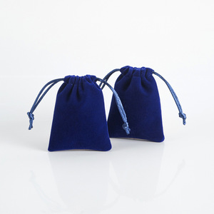 Plush Royal Blue <b>Drawstring</b> Bags 8x10cm 5x7cm Jewelry Packaging Bracelet Bangle Storage Gift <b>Pouches</b> Rectangular Fabric - Product Image 2
