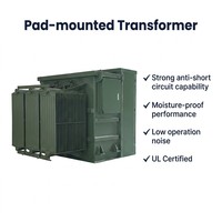 Transformador Trifásico de Baja Pérdida y Alta Seguridad Pearl Electric de 60Hz, Montado en Plataforma, Capacidad de 500kVA-2500kVA, Refrigeración ONAN