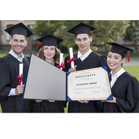 Carpeta de Cuero Repujado Impermeable para Certificado de Graduación, Diseño Moderno para Uniforme Escolar, Premium para Graduación Universitaria