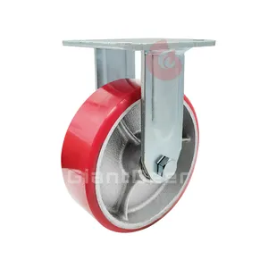 Wholesale High Quality Red Iron Core PU Castor Heavy Duty Industry Caster Wheel