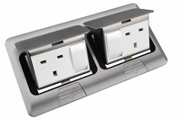 MAADN Boîtier de prise de sol escamotable universel 16A en aluminium, durable, pour bureau à domicile, avec port LAN pour ordinateur