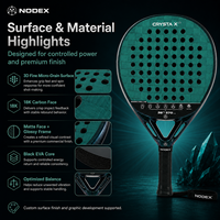 Raquette de padel FIP en fibre de carbone 18K, forme hybride, logo personnalisable, haute qualité, nouvelle technologie, fabricant professionnel NODEX 2026