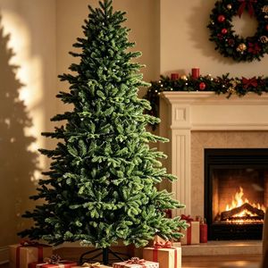 <span class=keywords><strong>Sapin</strong></span> de Noël artificiel haut de gamme en PVC+PE, aspect <span class=keywords><strong>naturel</strong></span> moderne, feuillage vert, support métallique pliable - Product Image 1