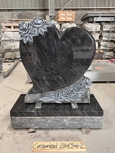 Stèle funéraire antique <span class=keywords><strong>en</strong></span> <span class=keywords><strong>granit</strong></span> sculpté de style américain avec motif de rose pour cimetières, tombes et monuments - Product Image 5