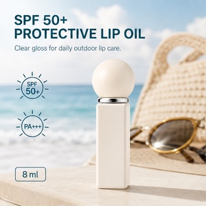 Huile protectrice pour les lèvres SPF 50+, gloss transparent, protection solaire, soin des lèvres, 8 ml, pour usage extérieur, logo personnalisé - Product Image 1