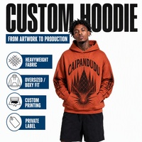 Sweat-shirt à capuche uni pour homme, coupe classique, manches longues, 100% coton, personnalisable avec broderie