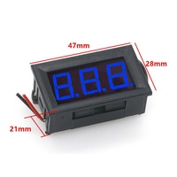 Mini voltmètre numérique à deux fils DC5V-120V, panneau d'affichage LED de 0.56 pouces, testeur de tension, module de voltmètre pour voiture rouge/bleu/vert