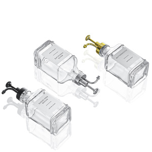 Distributeur de <span class=keywords><strong>café</strong></span> et de sirop en verre carré antique de 16 oz avec pompe en métal - Product Image 4