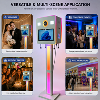 Mesin Photo Booth DSLR Layar Ganda 15,6 Inci AS, Gratis Ongkir, Kios Selfie Kamera Dua Sisi untuk Acara Sewa