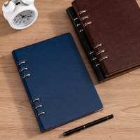 Carnet à anneaux A5 en cuir PU, rechargeable, avec feuilles mobiles, agenda personnalisable avec logo, pour le bureau et l'école