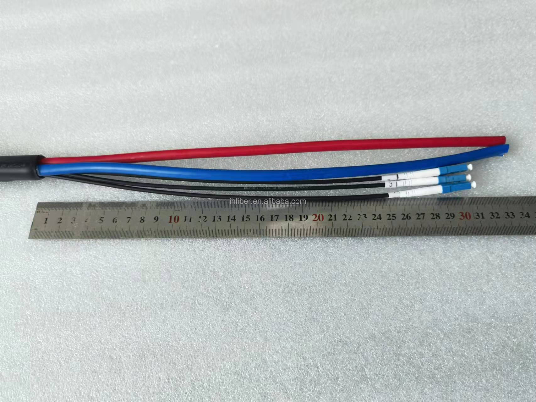 Singlemode G657A1 Hybrid Cable Assembly 10AWG Composite Fiber Optic Cable