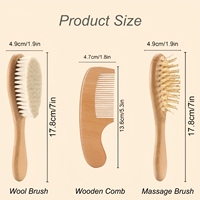 Ensemble personnalisé de brosse et peigne pour bébé, brosses à cheveux avec nom personnalisé pour nouveau-nés filles garçons, kit de toilettage pour bébé, 3 pièces