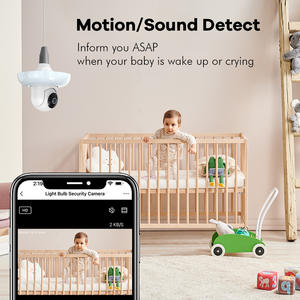 Gsmart Caméra à ampoule WiFi 3MP avec port E27 Lampe à LED d'intérieur Caméra intelligente de sécurité pour la maison Alarme sonore avec lumière/interrupteur de sirène - Product Image 4