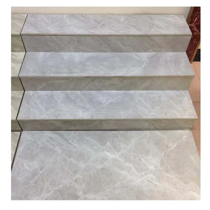 Construction Material Grey Marble Look Indoor Ceramic Stairs