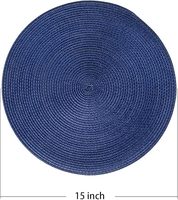Napperons classiques bleus TUOTU en PP tissé antidérapants, résistants à la chaleur, imperméables, nettoyables, écologiques et anti-taches