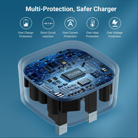Enchufe tipo C del Reino Unido, enchufe de 20W, cargador rápido USB C, cargador de pared, Compatible con iPhone 13 Pro/13 Mini/13 Pro Max, salida de CC OTP