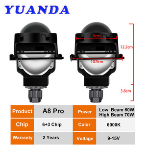 หลอดไฟ LED กำลังสูง 65W รุ่นใหม่ ขนาด 3 นิ้ว ชิป LED แบบ Dual-Power สำหรับมอเตอร์ไซค์/รถยนต์ ความสว่าง 18000Lm แสงสีฟ้า กันน้ำ IP67 6500K 12V - Product Image 4