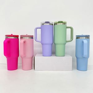 <b>Double</b> <b>Walled</b> Blank Sublimation Macaroon White 40oz Leak Spill Proof Tumbler Cups <b>Mug</b> with Removable Flip Straw Lid - Product Image 3