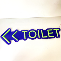 Enseigne lumineuse en acrylique à led avec logo personnalisé enseigne lumineuse en acrylique avec lumières à led claires pour la direction des toilettes