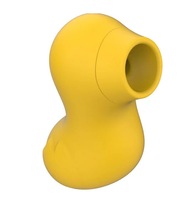 Gelber Vibrator für Frauen mit Saugfunktion und Nippelstimulation – Sexspielzeug für Frauen