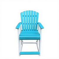 Chaise Adirondack haute et moderne avec repose-pieds, portable, robuste, en PEHD, résistante aux intempéries, pour l'extérieur, idéale pour villa et parc