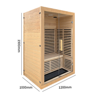 Sauna infrarouge intérieur en carbone cristallin pour 2 personnes, boîte de spa à domicile à infrarouge lointain pour la détoxification, la perte de poids et la relaxation