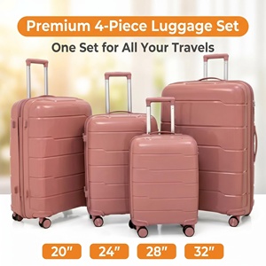 Ensemble <span class=keywords><strong>de</strong></span> bagages légers en PP, nouveau modèle quatre pièces (20, 24, 28, 32 pouces), vente en gros d'usine, style très prisé - Product Image 1