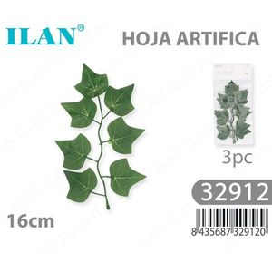 Hoja Artificial ILAN de 16cm, Paquete de 3 Piezas para Decoración del Hogar - Product Image 1
